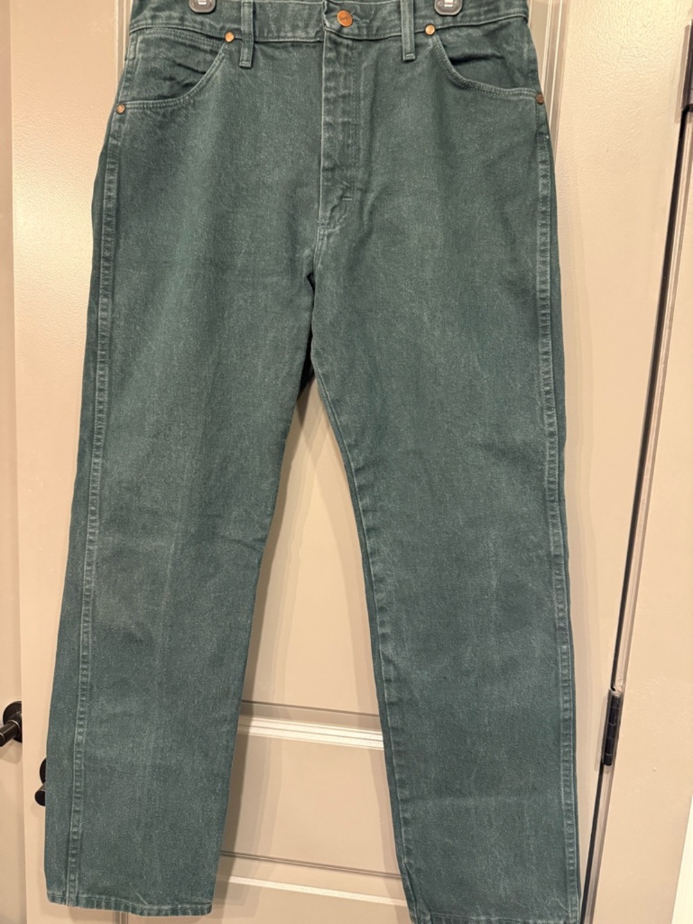 Cowboy Cut Original Fit Wranglers Dark Forest Green late-90s transitional era